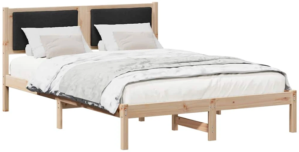 Lovos rėmas Juoda 150 x 200 cm Kietos pušies mediena