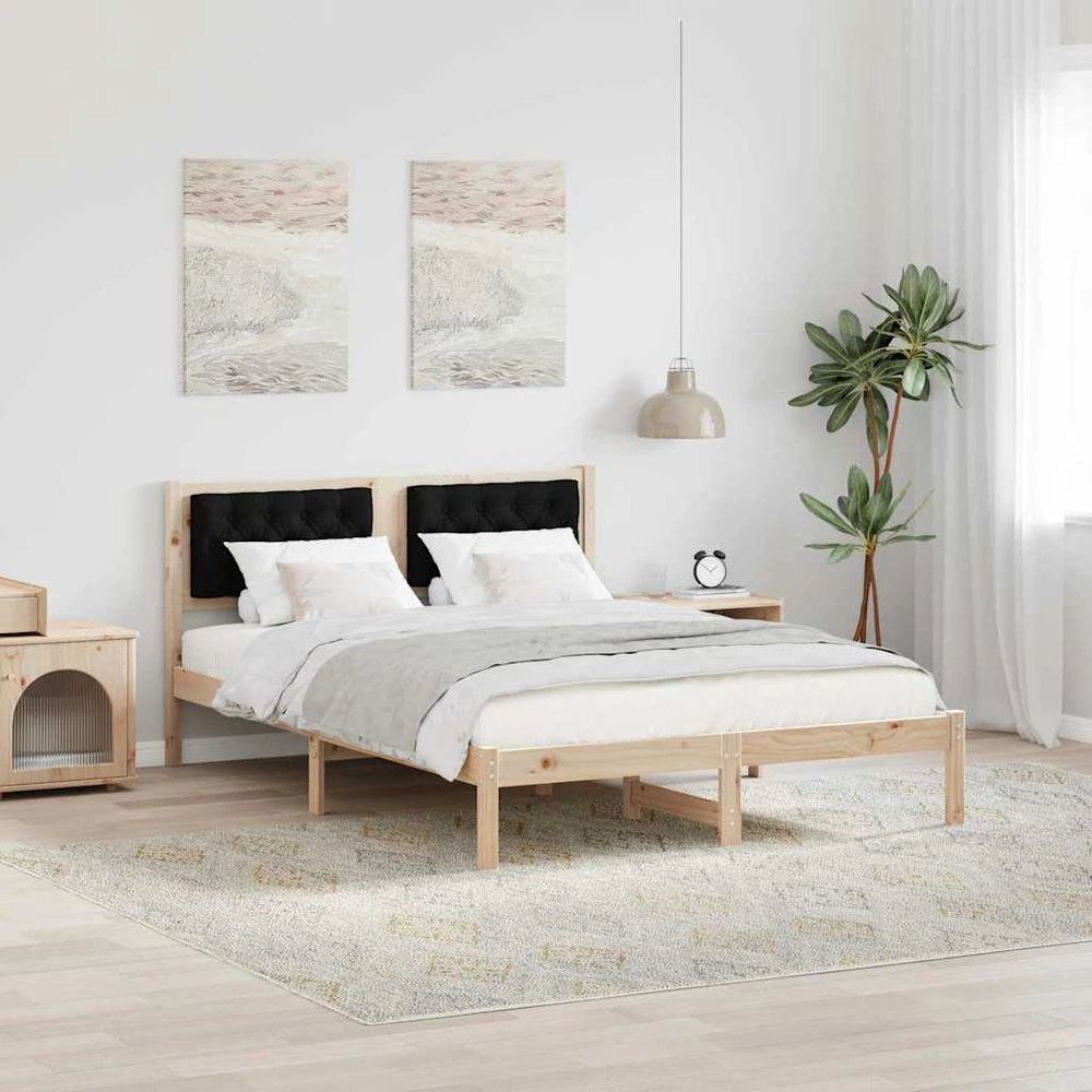 Lovos rėmas Juoda 150 x 200 cm Kietos pušies mediena