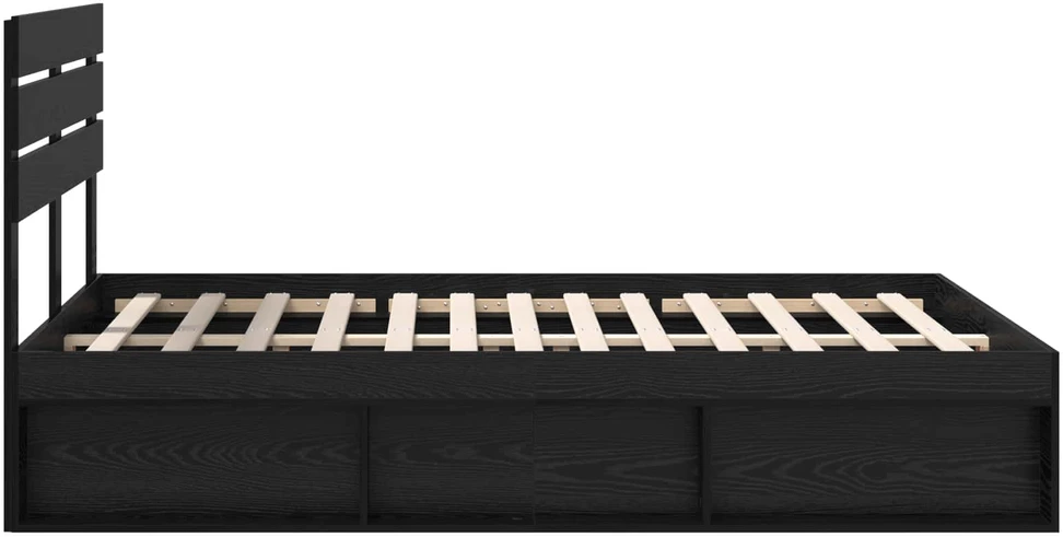 Lovos rėmas Juoda 150 x 200 cm Kietos pušies mediena