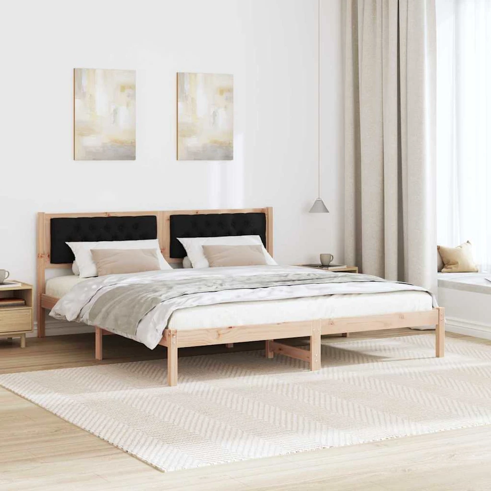 Lovos rėmas Juoda 160 x 200 cm Kietos pušies mediena