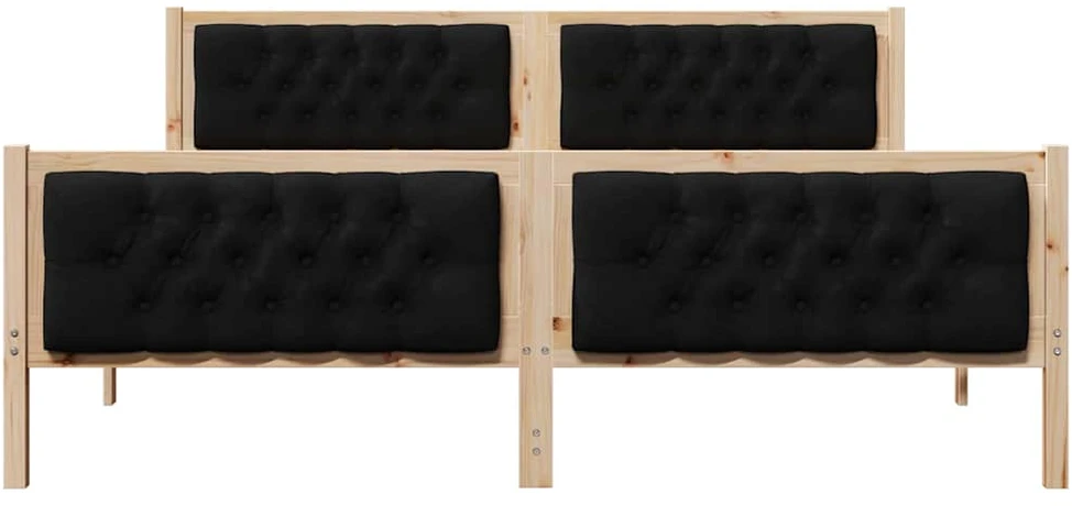Lovos rėmas Juoda 160 x 200 cm Kietos pušies mediena
