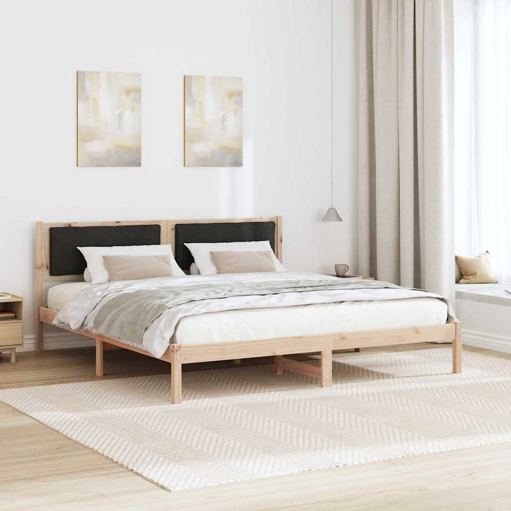 Lovos rėmas Juoda 180 x 200 cm Kietos pušies mediena