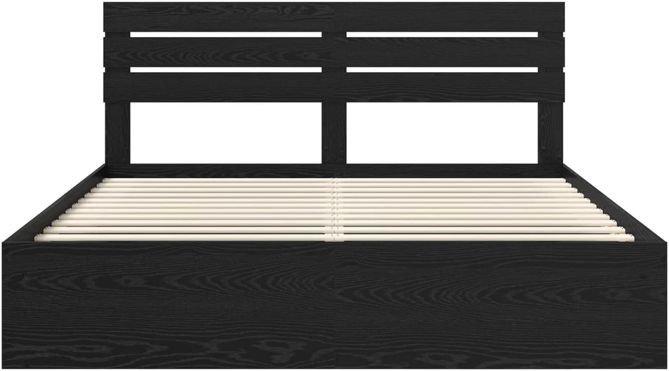 Lovos rėmas Juoda 200 x 200 cm Kietos pušies mediena