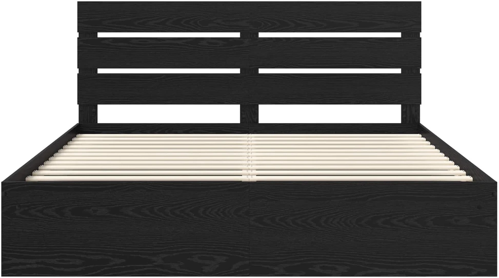 Lovos rėmas Juoda 200 x 200 cm Kietos pušies mediena