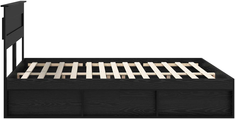 Lovos rėmas Paprastas Juoda 200 x 200 cm Kietos pušies mediena
