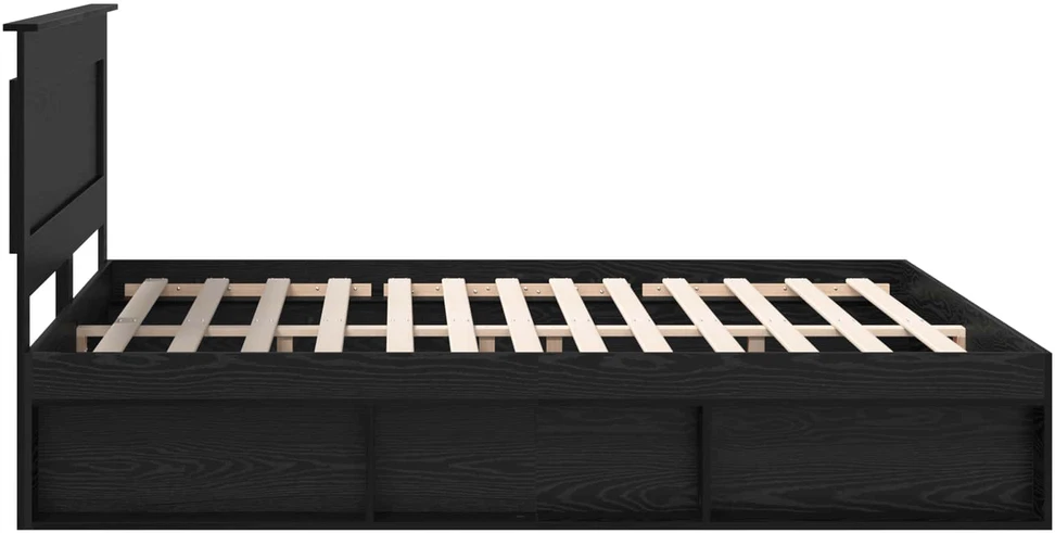 Lovos rėmas Juoda 200 x 200 cm Kietos pušies mediena