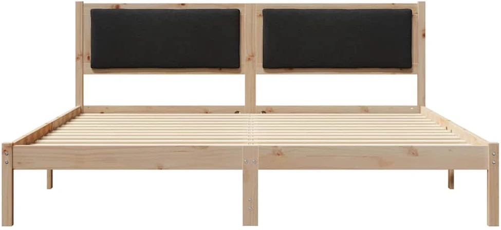 Lovos rėmas Juoda 200 x 200 cm Kietos pušies mediena