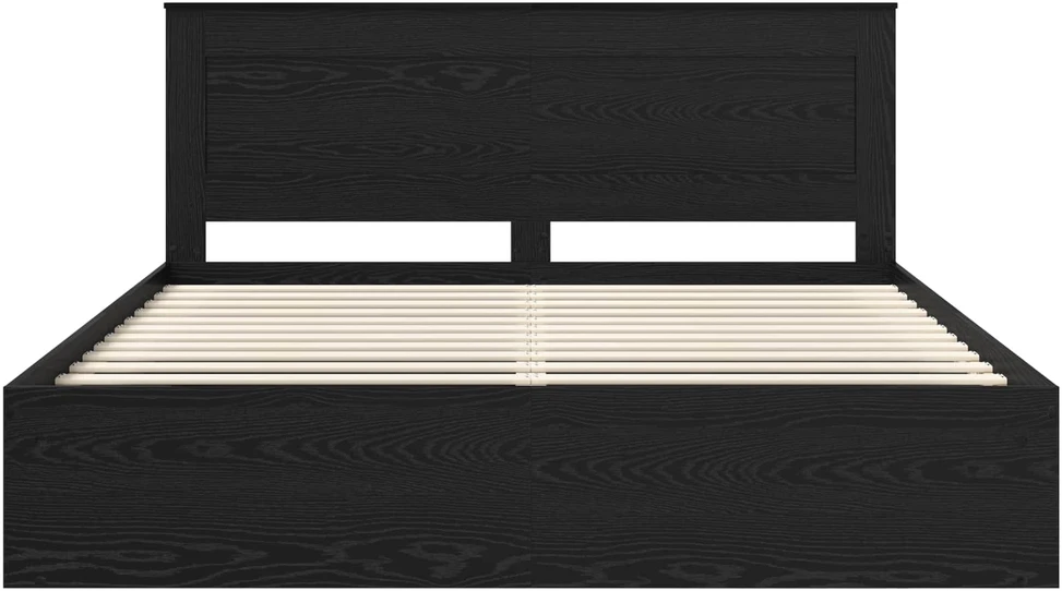 Lovos rėmas Juoda 200 x 200 cm Kietos pušies mediena