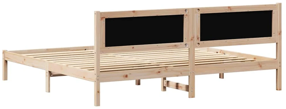 Lovos rėmas Juoda 200 x 200 cm Kietos pušies mediena