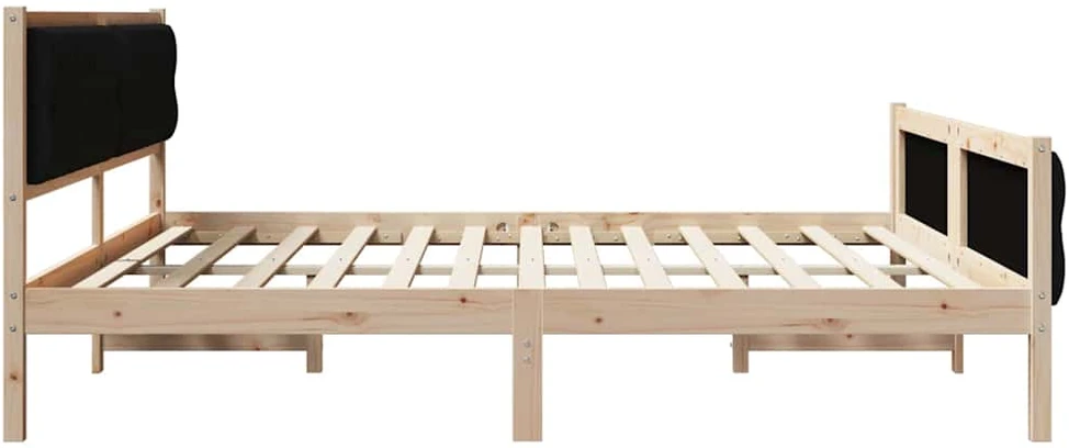 Lovos rėmas Juoda 200 x 200 cm Kietos pušies mediena