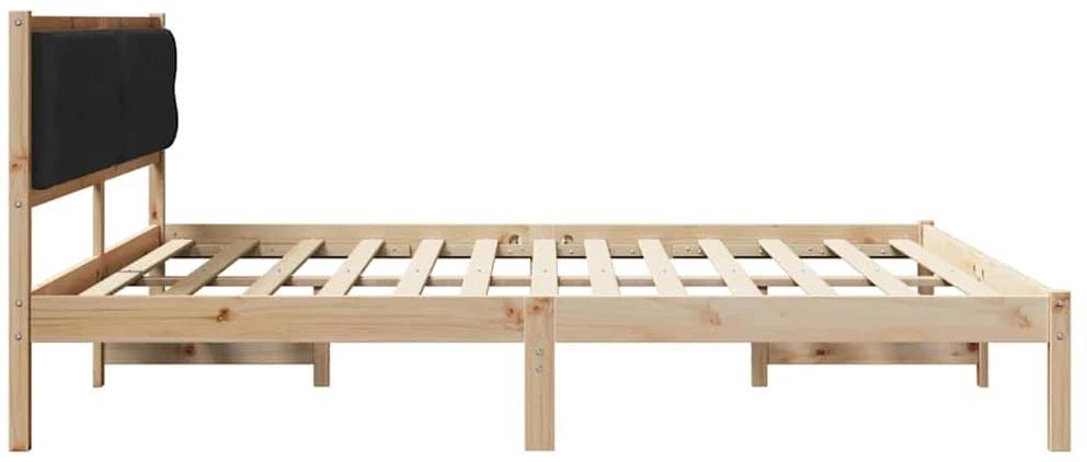 Lovos rėmas Juoda 200 x 200 cm Kietos pušies mediena