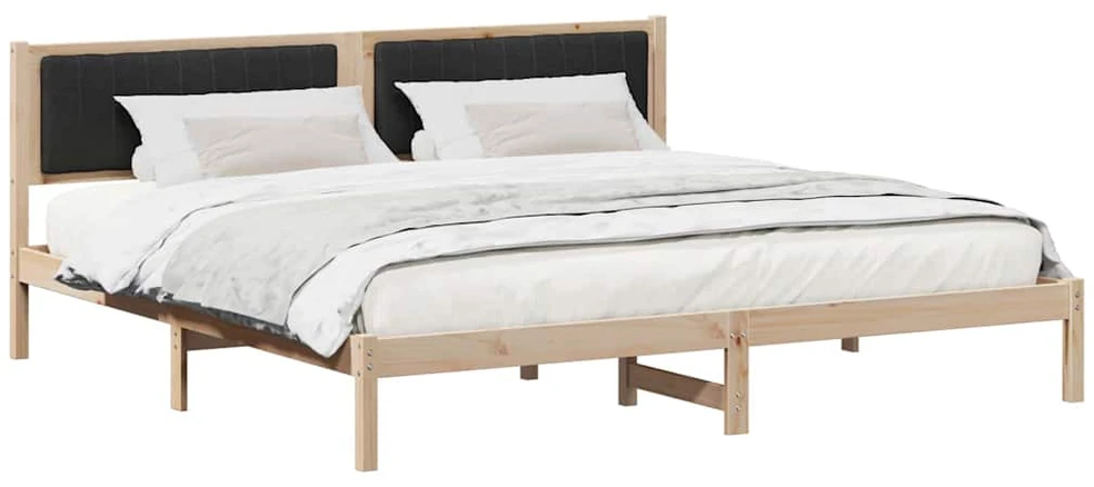 Lovos rėmas Juoda 200 x 200 cm Kietos pušies mediena