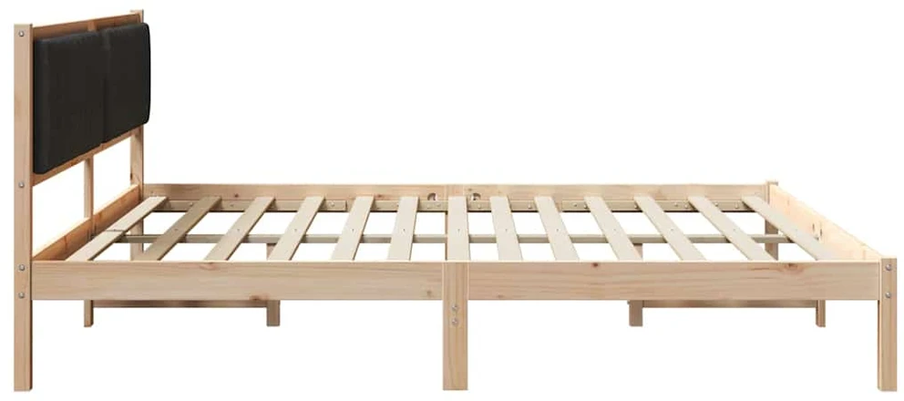 Lovos rėmas Juoda 200 x 200 cm Kietos pušies mediena