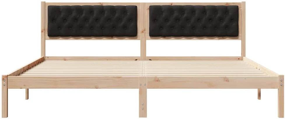 Lovos rėmas Juoda 200 x 200 cm Kietos pušies mediena