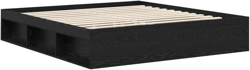 Lovos rėmas Paprastas Juoda 200 x 200 cm Kietos pušies mediena