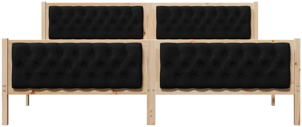 Lovos rėmas Juoda 200 x 200 cm Kietos pušies mediena