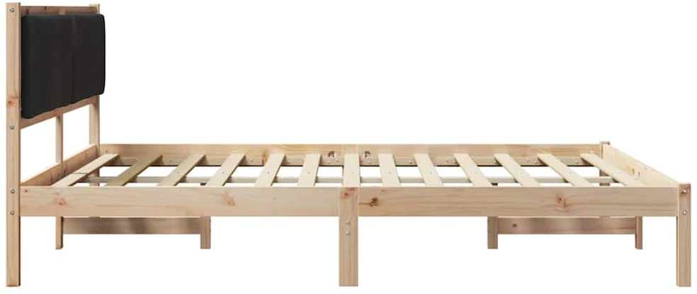Lovos rėmas Juoda 200 x 200 cm Kietos pušies mediena