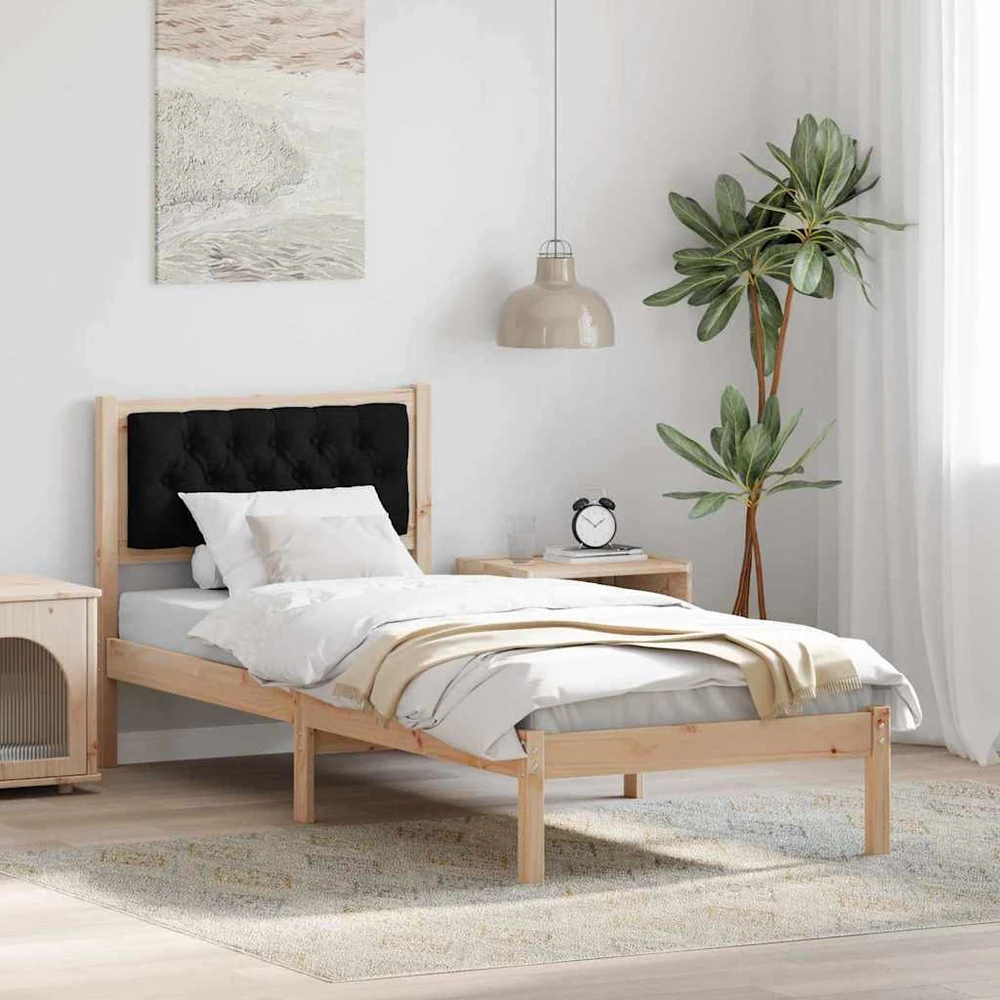 Lova Lovos rėmas Juoda 75 x 190 cm Kietos pušies mediena