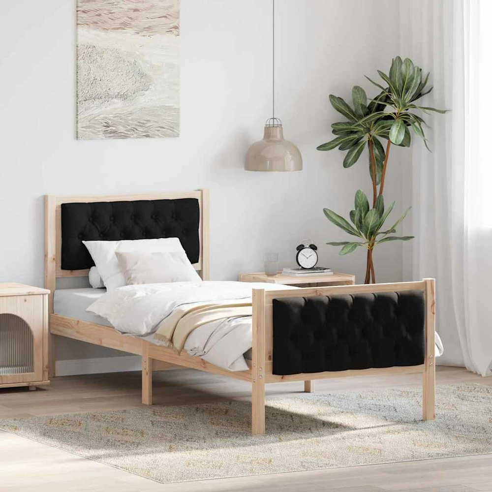 Lova Lovos rėmas Juoda 80 x 200 cm Kietos pušies mediena