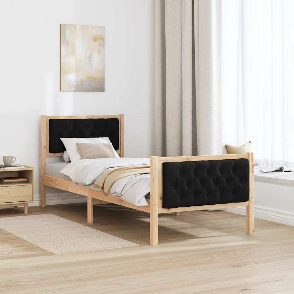 Lova Lovos rėmas Juoda 80 x 200 cm Kietos pušies mediena