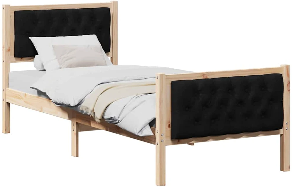 Lova Lovos rėmas Juoda 80 x 200 cm Kietos pušies mediena