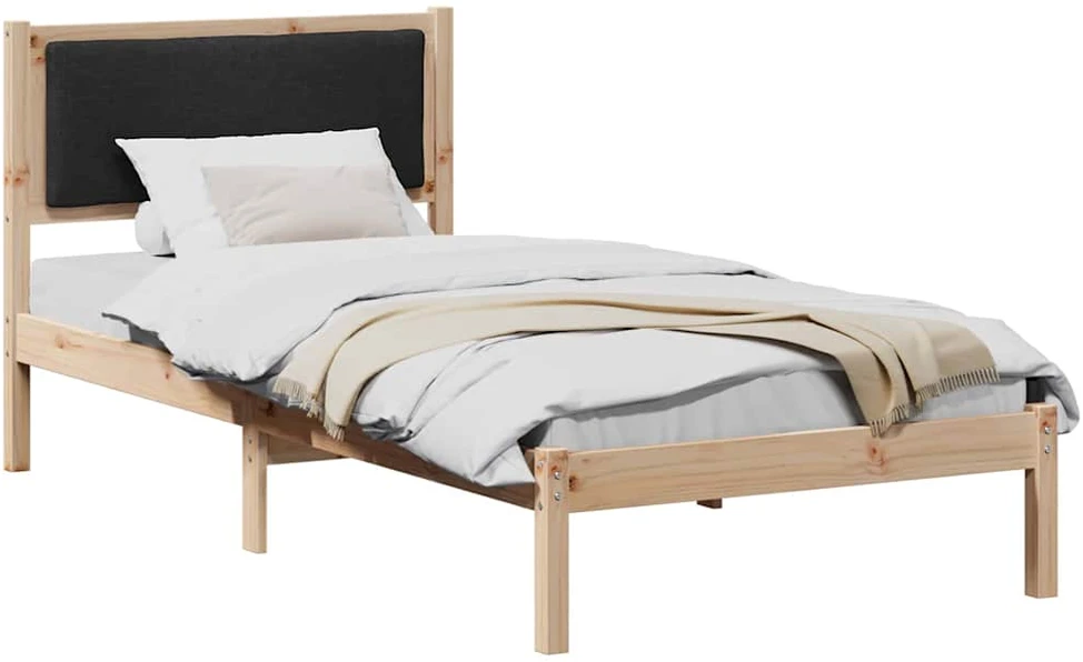 Lova Lovos rėmas Juoda 90 x 190 cm Kietos pušies mediena