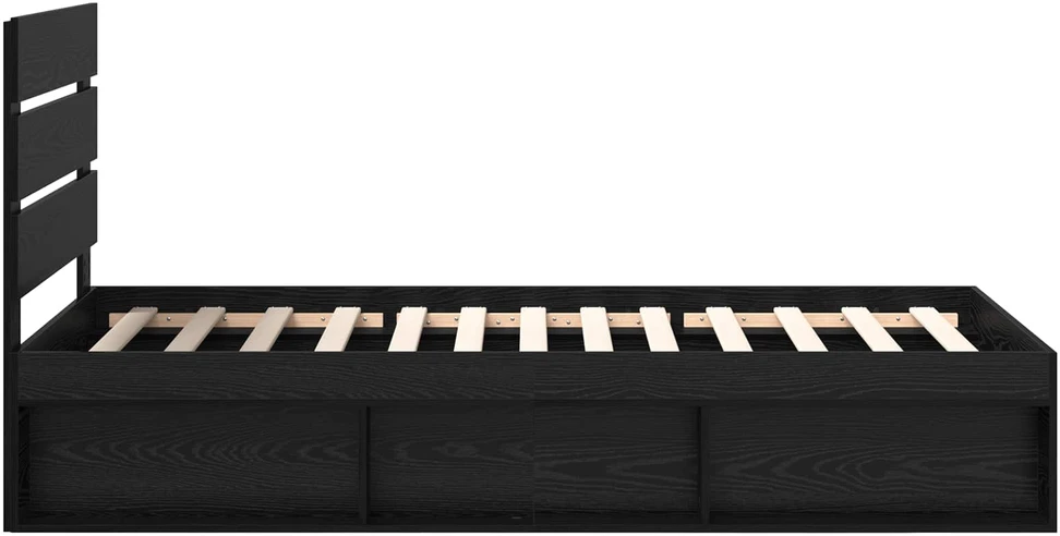 Lova Lovos rėmas Juoda 90 x 190 cm Kietos pušies mediena