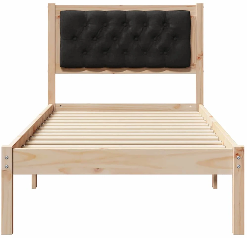 Lova Lovos rėmas Juoda 90 x 190 cm Kietos pušies mediena