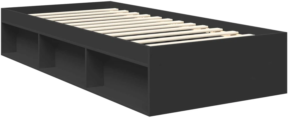 Lova Lovos rėmas Juoda 90 x 200 cm Kietos pušies mediena