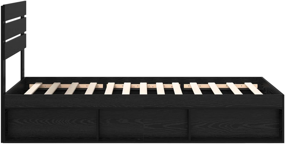 Lova Lovos rėmas Juoda 90 x 200 cm Kietos pušies mediena