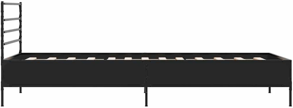 Lovos rėmas, juodas, 100x200cm, apdirbta mediena ir metalas