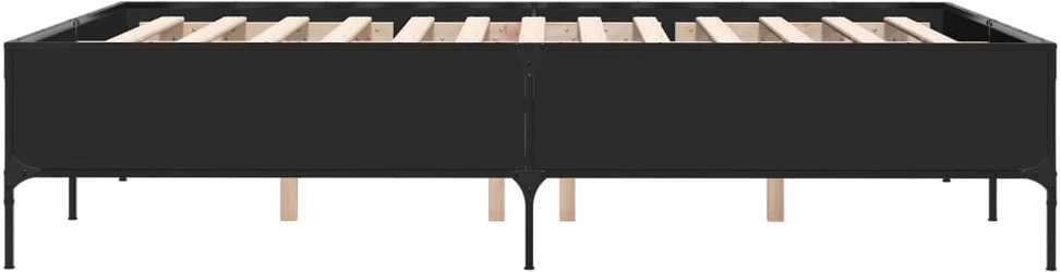 Lova Lovos rėmas, juodas, 135x190cm, apdirbta mediena ir metalas