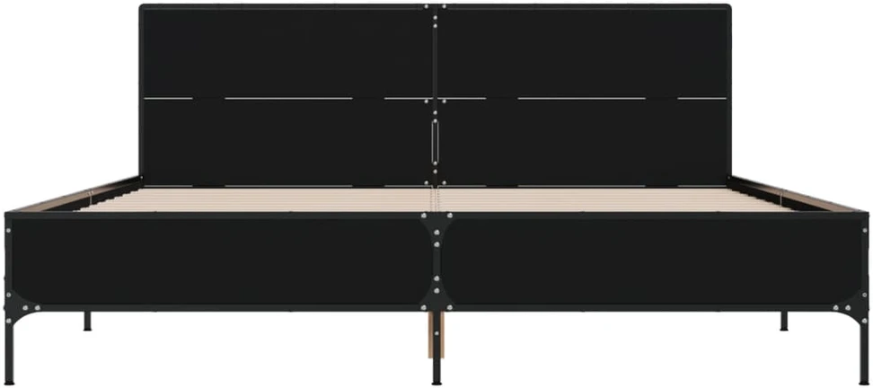 Lova Lovos rėmas, juodas, 135x190cm, apdirbta mediena ir metalas