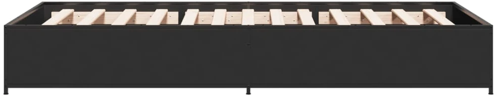 Lovos rėmas, juodas, 90x190cm, apdirbta mediena ir metalas
