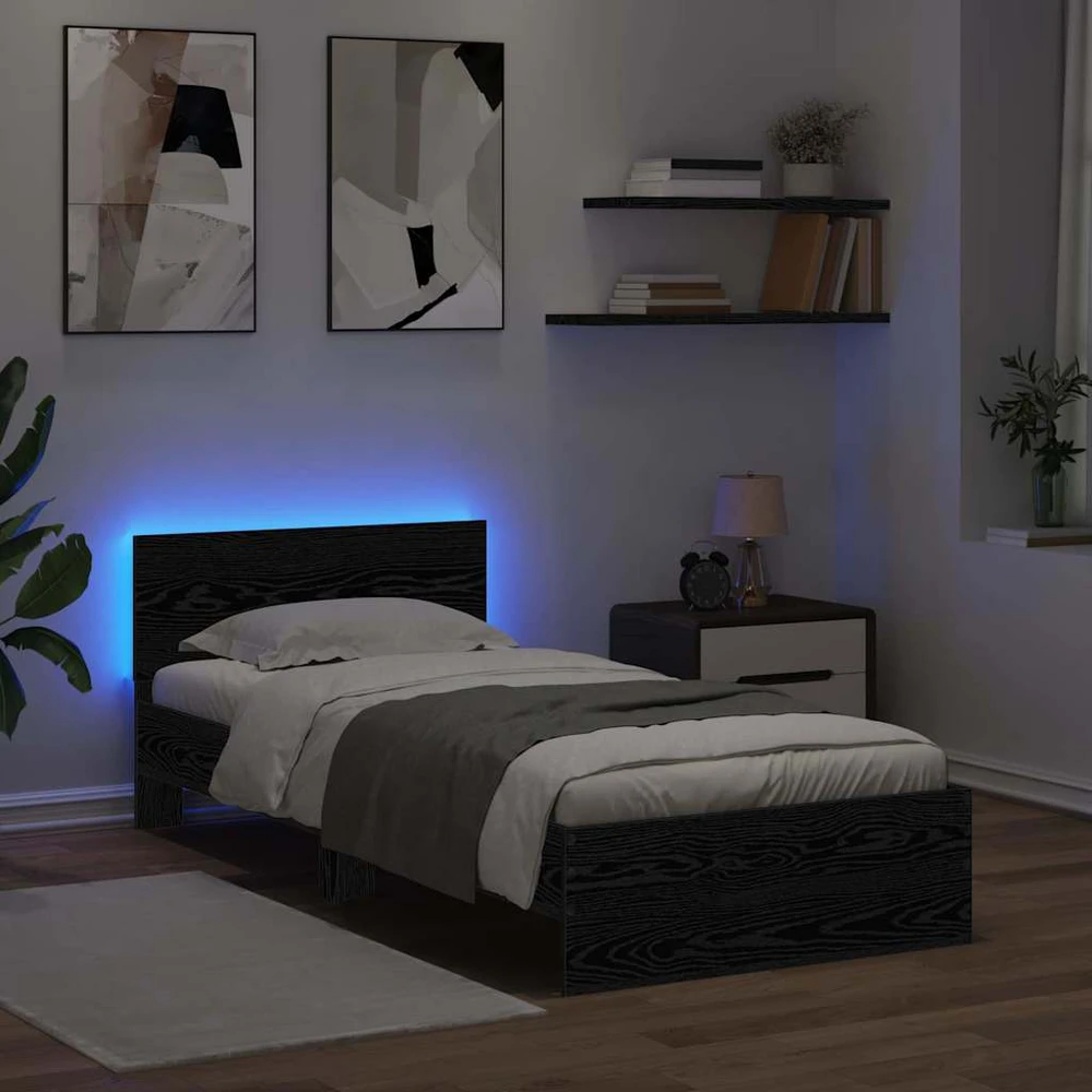 Lova Lovos rėmas Juodas ąžuolas 100 x 200 cm Apdirbta mediena