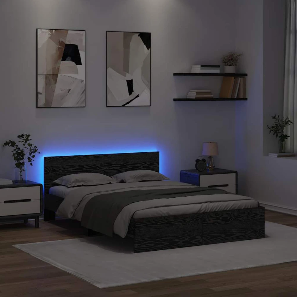 Lovos rėmas Juodas ąžuolas 150 x 200 cm Apdirbta mediena