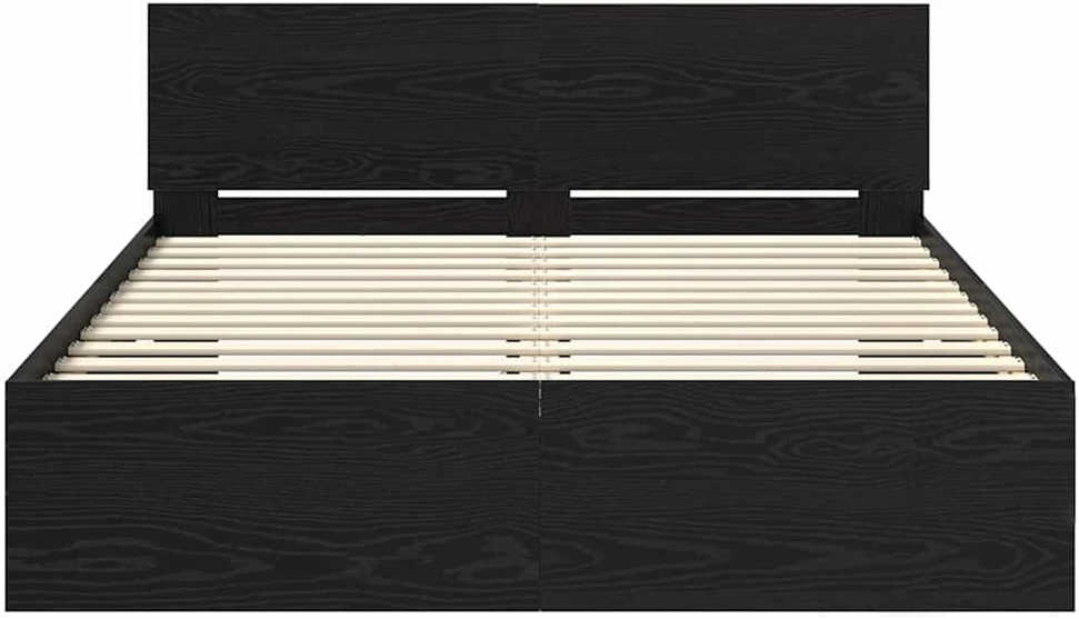 Lovos rėmas Juodas ąžuolas 150 x 200 cm Apdirbta mediena