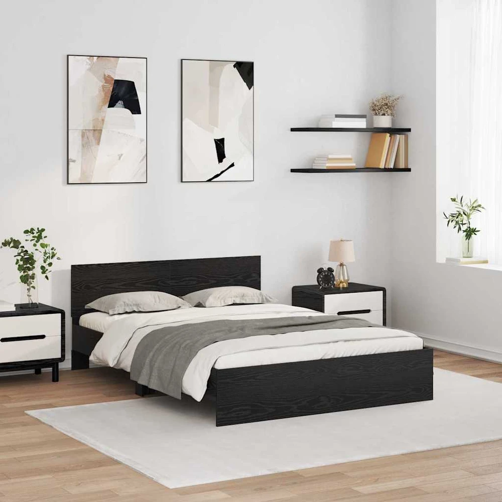 Lovos rėmas Juodas ąžuolas 160 x 200 cm Apdirbta mediena