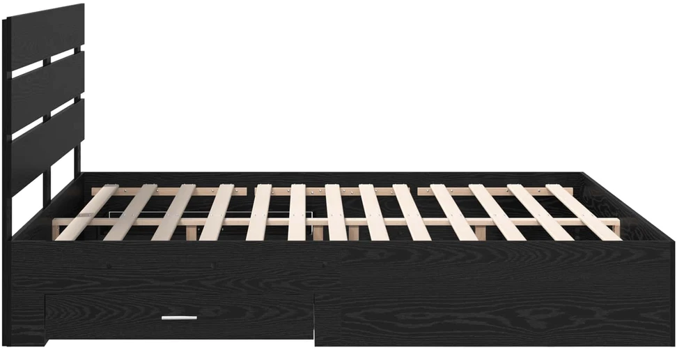 Lovos rėmas Juodas ąžuolas 180 x 200 cm Apdirbta mediena