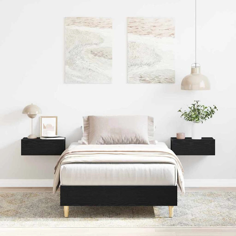 Lova Lovos rėmas Juodas ąžuolas 193 x 78 x 25 cm Apdirbta mediena