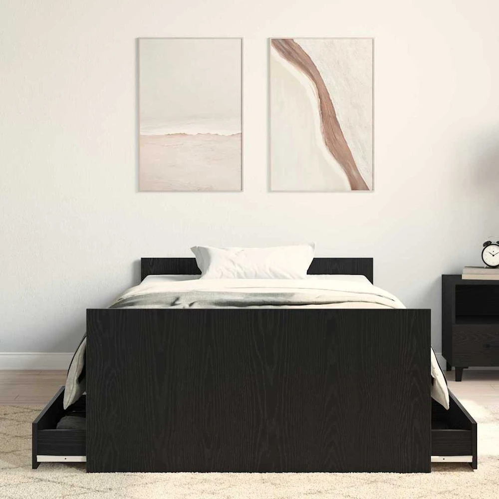 Lovos rėmas Juodas ąžuolas 193 x 93 x 50 cm Apdirbta mediena