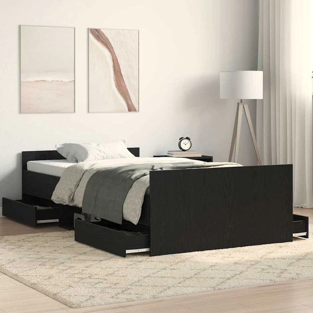 Lovos rėmas Juodas ąžuolas 193 x 93 x 50 cm Apdirbta mediena
