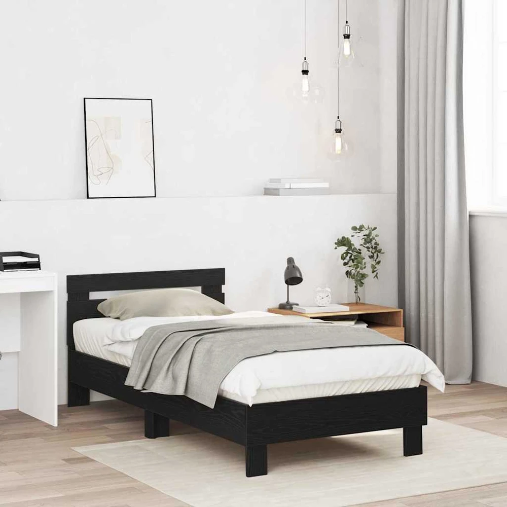 Lova Lovos rėmas Juodas ąžuolas 193 x 95 x 88 cm Apdirbta mediena