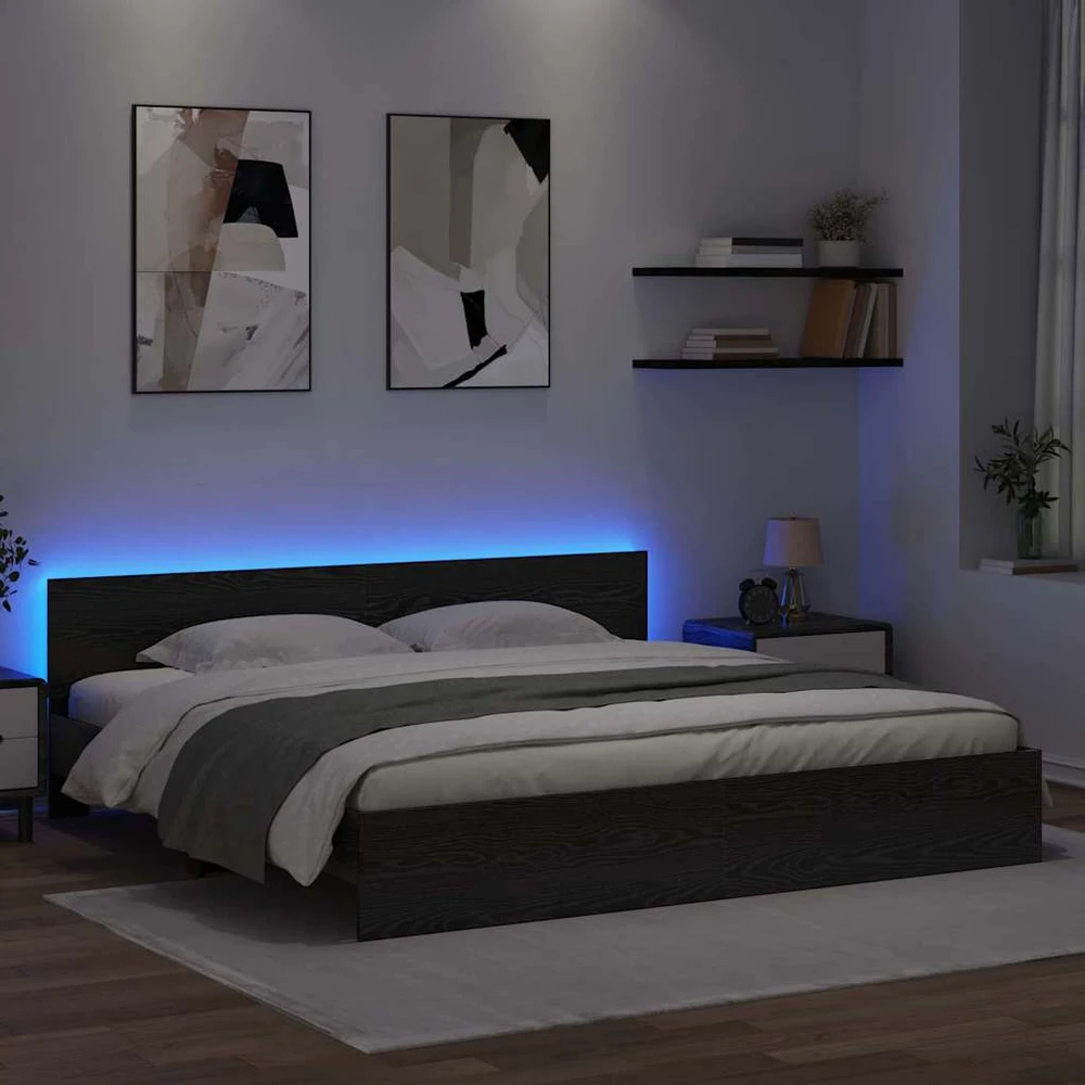 Lovos rėmas Juodas ąžuolas 200 x 200 cm Apdirbta mediena