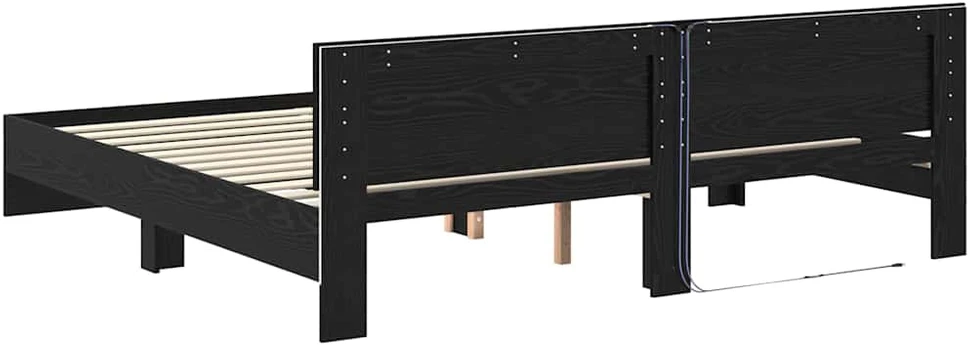 Lovos rėmas Juodas ąžuolas 200 x 200 cm Apdirbta mediena