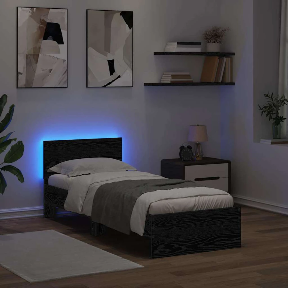 Lova Lovos rėmas Juodas ąžuolas 75 x 190 cm Apdirbta mediena