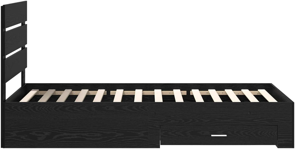Lova Lovos rėmas Juodas ąžuolas 90 x 200 cm Apdirbta mediena