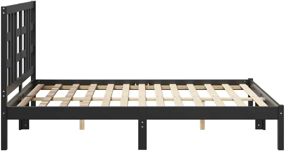 Lovos rėmas, juodos spalvos, 140x190cm, medienos masyvas