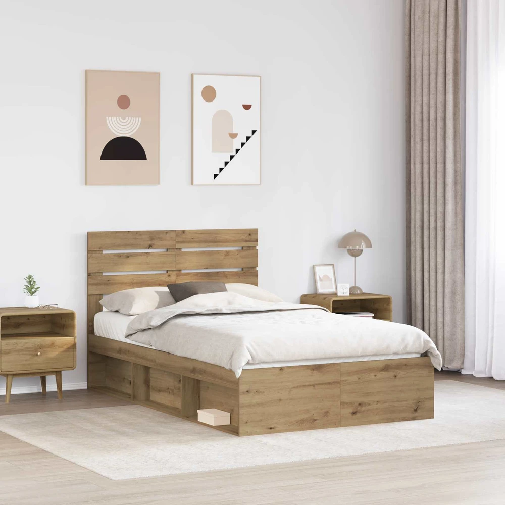 Lova Lovos rėmas Meistrų ąžuolas 120 x 190 cm Kietos pušies mediena
