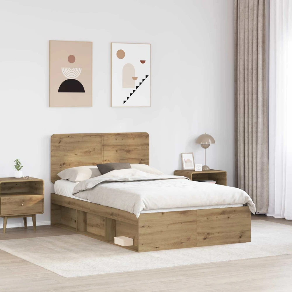 Lova Lovos rėmas Meistrų ąžuolas 135 x 190 cm Kietos pušies mediena